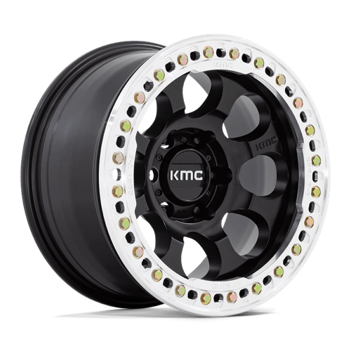 KMC KM237 RIOT BEADLOCK - SATIN BLACK W/ MACHINED RING