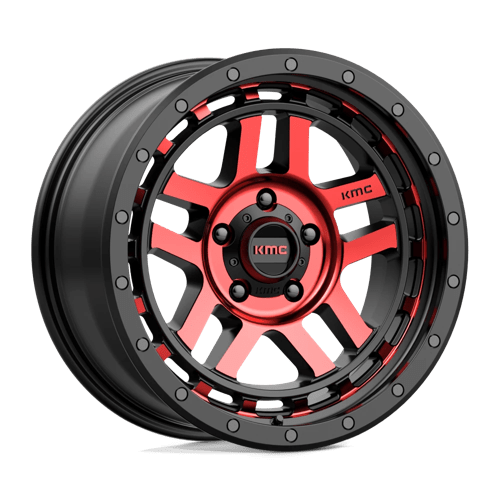 KMC KM540 RECON - GLOSS BLACK MACHINED W/ RED TINT