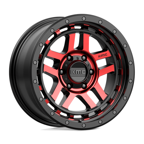 KMC KM540 RECON - GLOSS BLACK MACHINED W/ RED TINT
