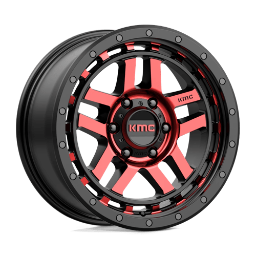 KMC KM540 RECON - GLOSS BLACK MACHINED W/ RED TINT