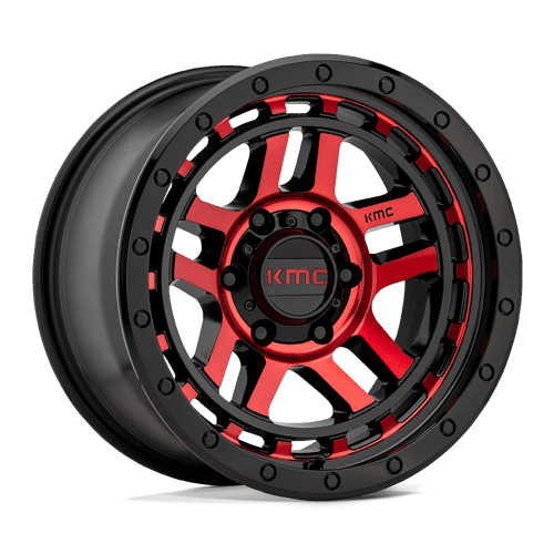 KMC KM540 RECON - GLOSS BLACK MACHINED W/ RED TINT